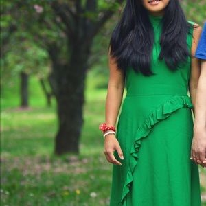 Green midi dress
